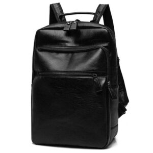 Laptop rugzak leer - Zwart