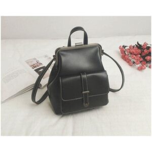 Vintage lederen rugzak - Zwart